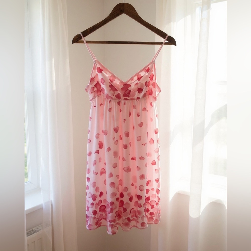 Oscar De Larenta sheer nightie in beautiful pink & white silk - Picture 3 of 13